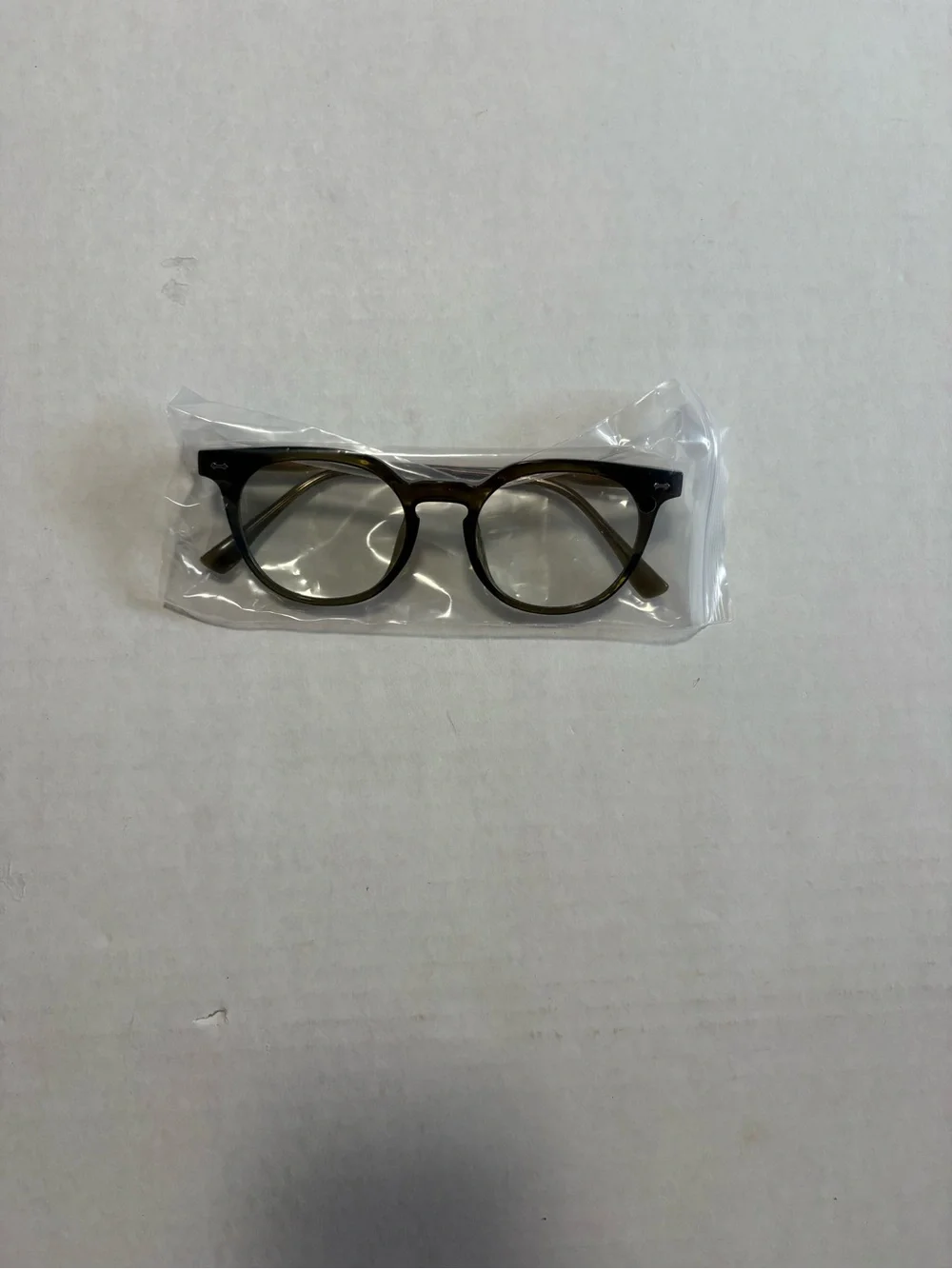 Matte Olive Green Compact Case with glasses